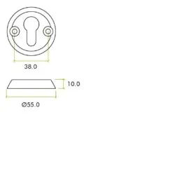 Zoo Hardware ZS-AL001 Anti Ligature Escutcheon - Euro Profile - Satin St. Steel