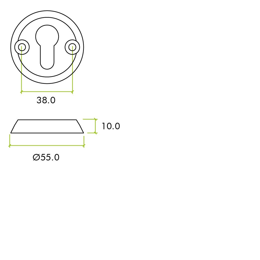 Zoo Hardware ZS-AL001 Anti Ligature Escutcheon - Euro Profile - Satin St. Steel