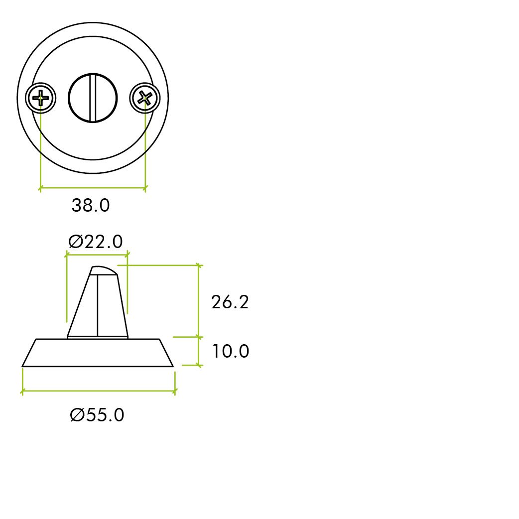 Zoo Hardware ZS-AL008-8-SSS Anti Ligature Turn & release Set - 8mm Spindle - Satin St. Steel