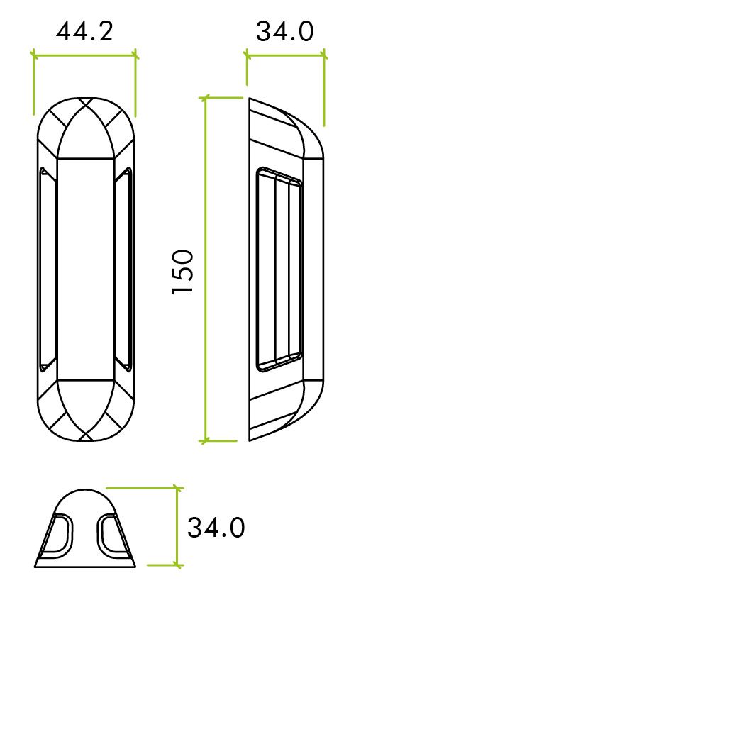 Zoo Hardware ZS-ALP100BF-SSS Anti Ligature Pull Handle 100mm CTC (150mm) Bolt Fix - Satin St. Steel