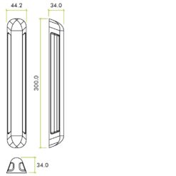 Zoo Hardware ZS-ALP250BF-SSS Anti Ligature Pull Handle 250mm CTC (280mm) Bolt Fix - Satin St. Steel