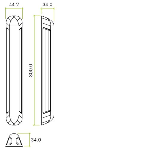 Zoo Hardware ZS-ALP250BF-SSS Anti Ligature Pull Handle 250mm CTC (280mm) Bolt Fix - Satin St. Steel