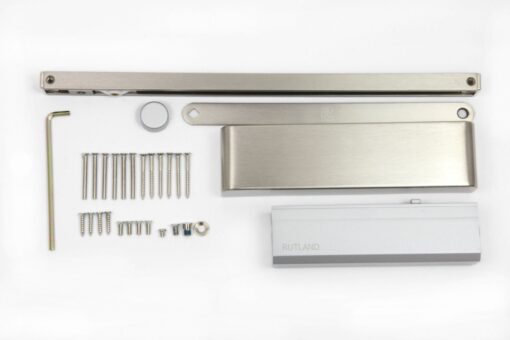 Rutland TS.11204 Door Closer EN 2-4 Cam Action Door Closer c/w Semi-radius cover & Slidearm Silver
