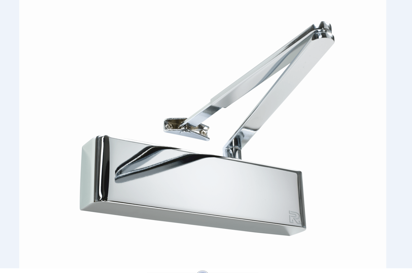 Rutland TS.9205 Door Closer c/w Semi-Radius Cover, Flatbar Armset Polished Nickel