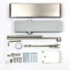 Rutland TS.9205 Door Closer, DABC c/w Semi-Radius Cover, Flatbar Armset Satin Nickel