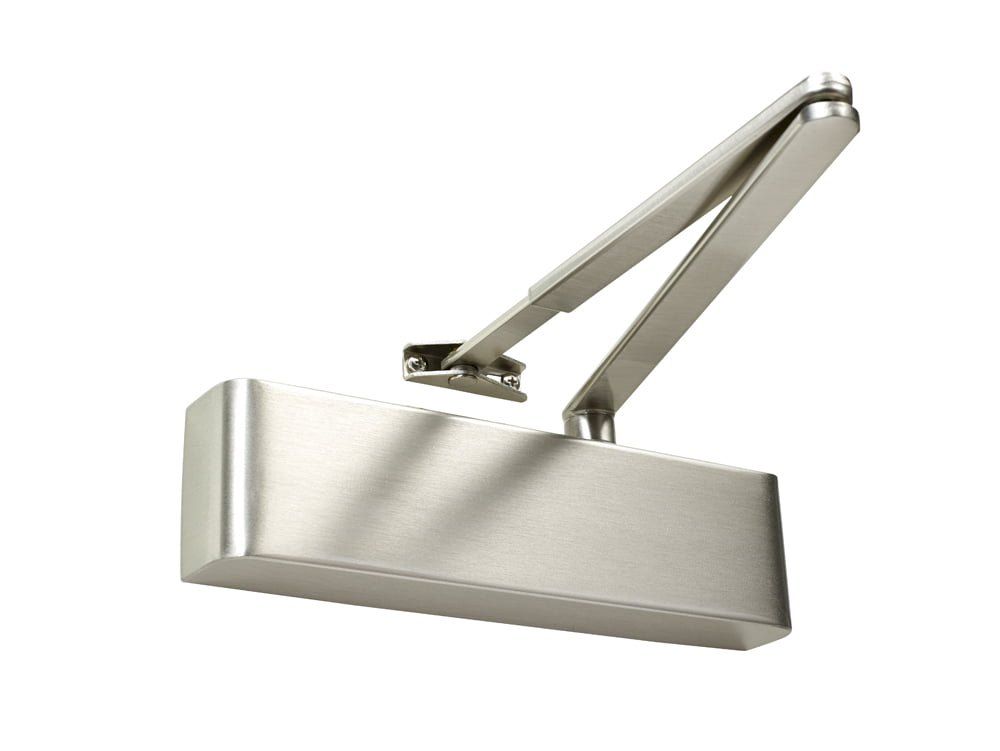 Rutland TS.9205 Door Closer, BC c/w Semi-Radius Cover, Flatbar Armset Satin Stainless Steel