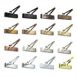Rutland TS.9205 Door Closer c/w Semi-Radius Cover, Flatbar Armset Polished Nickel