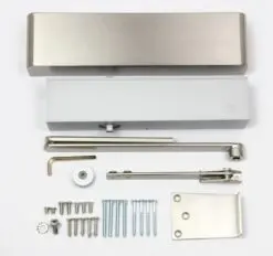 Rutland TS.9206 Door Closer c/w Semi-Radius Cover & Flatbar Armset Silver