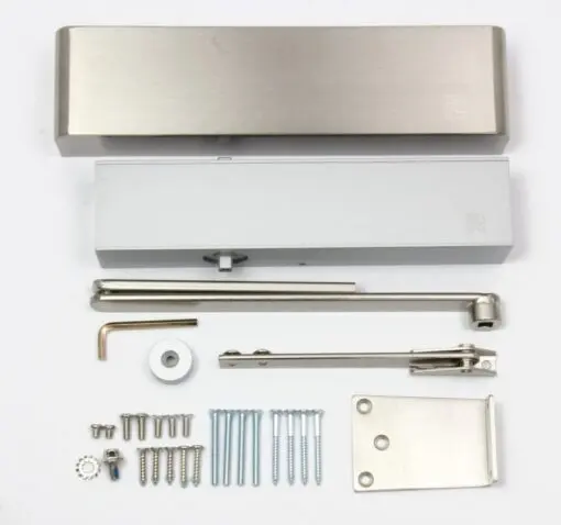 Rutland TS.9206 Door Closer c/w Semi-Radius Cover & Flatbar Armset Polished Nickel