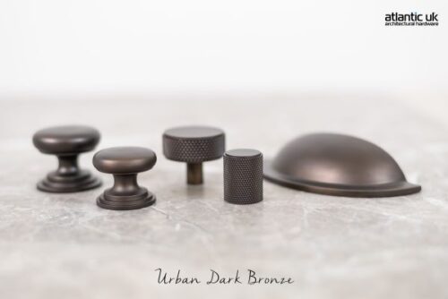 Old English Lincoln Solid Brass Victorian Knob 38mm on Concealed Fix - Urban Dark Bronze OEC1238UDB