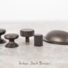 Old English Lincoln Solid Brass Victorian Knob 32mm on Concealed Fix - Urban Dark Bronze OEC1232UDB
