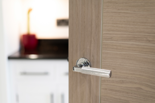 Millhouse Brass Cartwright Designer Lever on Round Rose - Satin Nickel MHR200SN