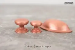 Old English Lincoln Solid Brass Victorian Knob 38mm on Concealed Fix - Urban Satin Copper OEC1238USC