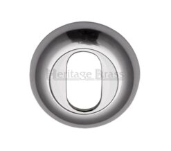 Heritage Brass Oval Key Escutcheon, Polished Chrome