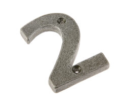 75mm Numeral 2 Patina pewter finish