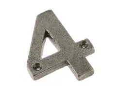 75mm Numeral 4 Patina pewter finish