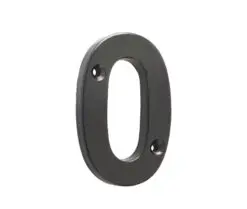 75mm Numeral 0 Black finish