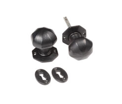 68x60mm Octagonal mortice knob Black finish