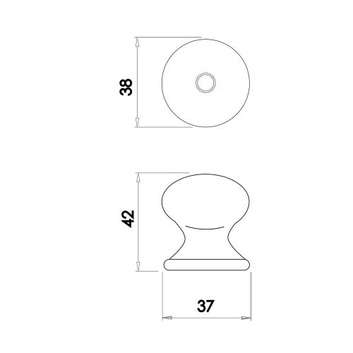 Frelan 38mm White Silverline Cupboard Knob JC34 Porcelain