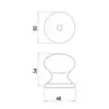 Frelan 50mm White Silverline Cupboard Knob JC36 Porcelain