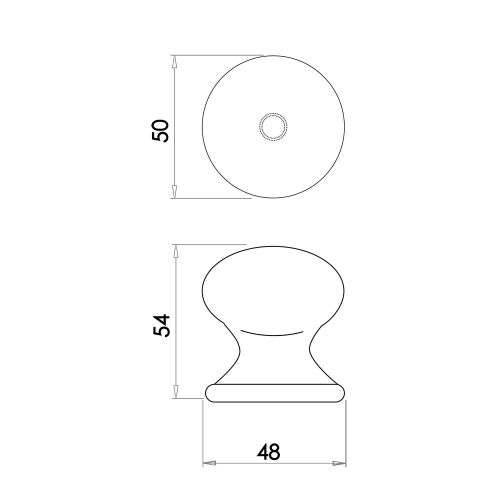 Frelan 50mm White Silverline Cupboard Knob JC36 Porcelain