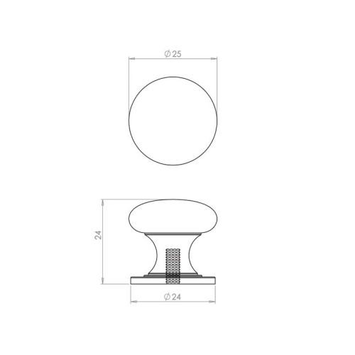 Frelan 25mm PN Cupboard knob JV47APN Polished Nickel