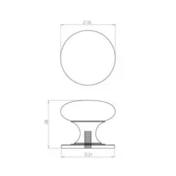 Frelan 32mm PN Cupboard knob JV47BPN Polished Nickel