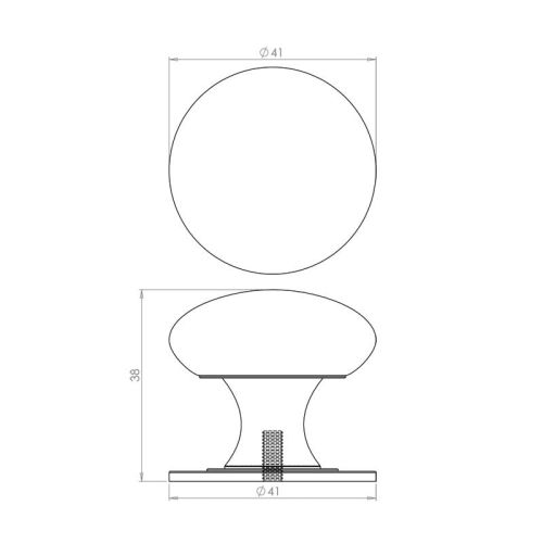 Frelan 42mm PN Cupboard knob JV47DPN Polished Nickel