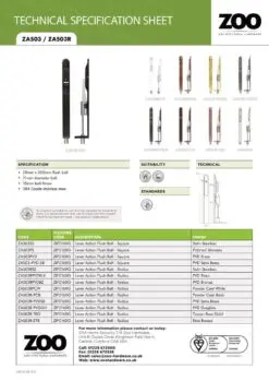 Zoo Hardware ZAS03RPVDSB Door Handle Action Flush Bolt Favo Satin Brass- Radius 20 x 200mm