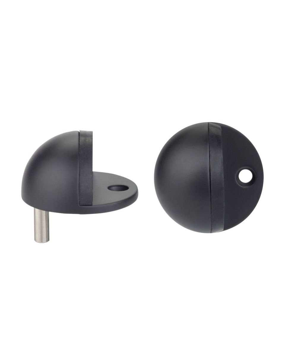 Zoo Hardware ZAS06B-PCB Door Stop Floor Mounted - Oval - Powder Coated Matt Black