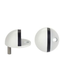 Zoo Hardware ZAS06B-PCW Door Stop Floor Mounted - Oval - Powder Coated Matt White