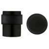 Zoo Hardware ZAS85-PCB Door Stop Floor Mounted - Round Collar - Flat Top - Powder Coated Matt Black