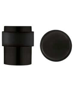 Zoo Hardware ZAS85-PCB Door Stop Floor Mounted - Round Collar - Flat Top - Powder Coated Matt Black