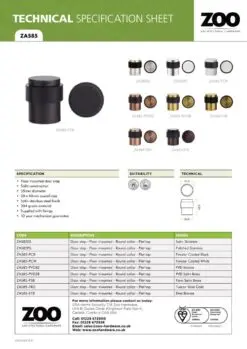 Zoo Hardware ZAS85-FSB Door Stop Floor Mounted - Round Collar - Flat Top - Favo Satin Brass