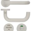 Zoo Hardware ZCS030LL-PCW 19mm Lift to Lock Tubular Return to Door Door Handle set -Push On Rose - Grade 304 - PCW Powder Coated White