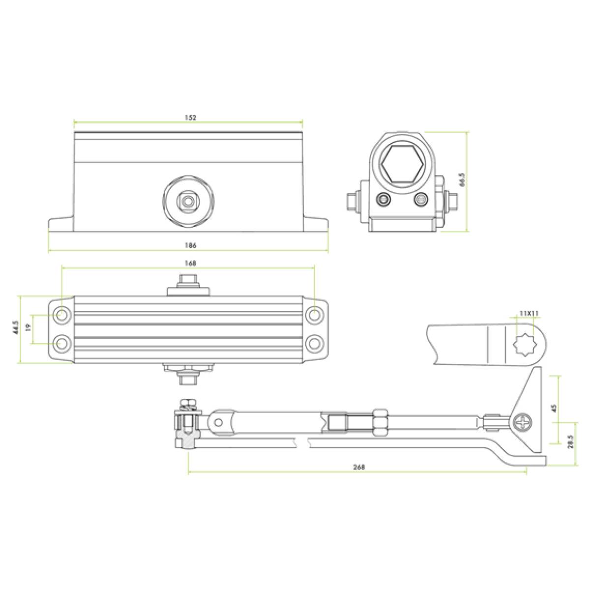 Budget OVERHEAD DOOR CLOSER - ZDC003-SE