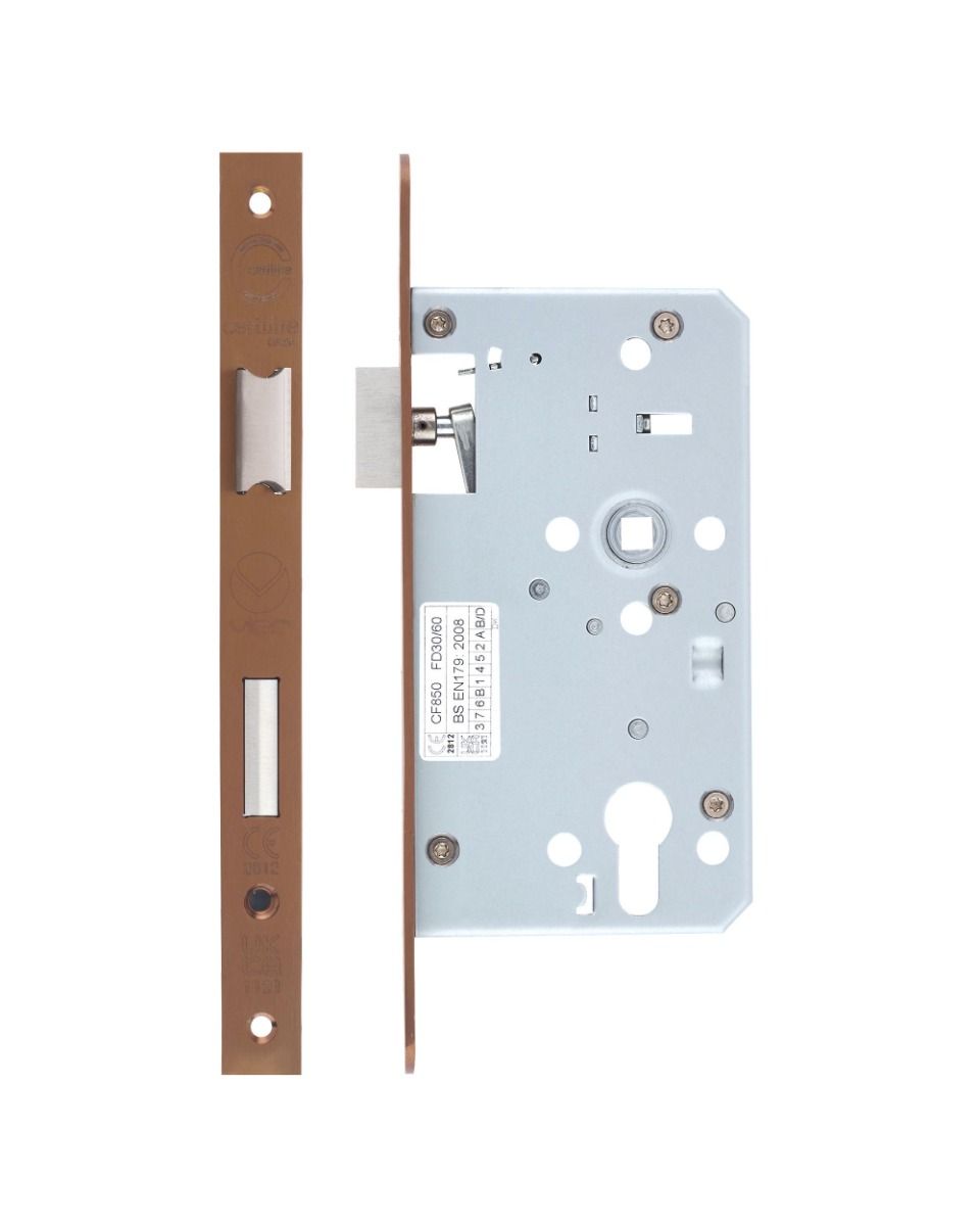 Zoo Hardware Mortice Escape Sashlock - 72mm Centres, 60mm Backset - Square Forend, Satin Bronze ZDL7260ESC-S-PVDBZ