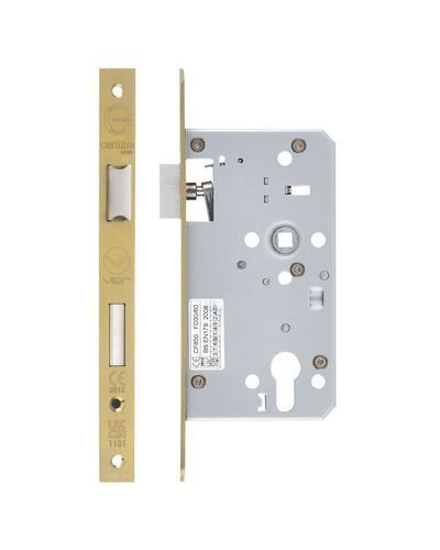 Zoo Hardware Mortice Escape Sashlock - 72mm Centres, 60mm Backset - Square Forend, Satin Brass ZDL7260ESC-S-PVDSB