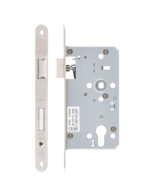 Zoo Hardware Mortice Escape Sashlock - 72mm Centres, 60mm Backset - Radius Forend, Satin Stainless Steel ZDL7260ESC-R-SSS