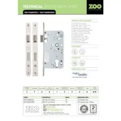 Zoo Hardware Mortice Escape Sashlock - 72mm Centres, 60mm Backset - Square Forend, Powder Coated Black ZDL7260ESC-S-PCB