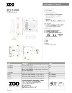 Zoo Hardware FB1 London Fire Brigade Lock Square Forend and Strike, c/w Escutcheons CE/UKCA/CERTIFIRE Satin Stainless Steel