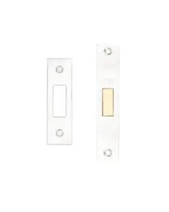 Zoo Hardware FB2 London Fire Brigade Lock Square Forend and Strike, c/w Escutcheons CE/UKCA/CERTIFIRE Satin Stainless Steel
