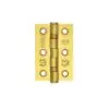Zoo Hardware Door Hinges Stainless Steel Ball Bearing Grade 7 Certifire UKCA/CE 76mm Favo Satin Brass
