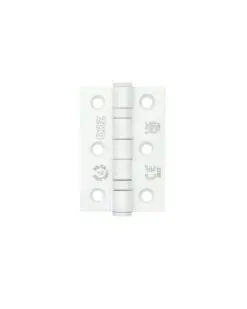 Zoo Hardware Door Hinges Stainless Steel Ball Bearing Grade 7 Certifire UKCA/CE 76mm Powder Coat White