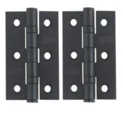Zoo Hardware ZHSS232-MB Hinges - Ball Bearing 76mm x 50mm x 2mm Square Corner - Matt Black