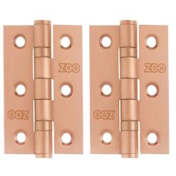 Zoo Hardware ZHSS232-TRG Hinges - Ball Bearing 76mm x 50mm x 2mm Square Corner - Tuscan Rose Gold