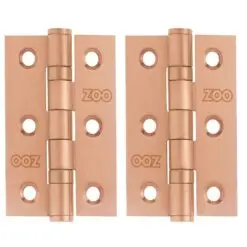 Zoo Hardware ZHSS232-TRG Hinges - Ball Bearing 76mm x 50mm x 2mm Square Corner - Tuscan Rose Gold