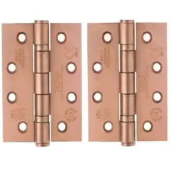 Zoo Hardware ZHSS243-TRG Grade 13 Hinges - Ball Bearing 102mm x 76mm x 3mm Square Corner - Tuscan Rose Gold