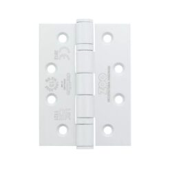 Zoo Hardware ZHSS243 Grade 13 Ball Bearing Hinge Stainless Steel - Grade 201 - 102 x 76 x 3mm Powder coat White