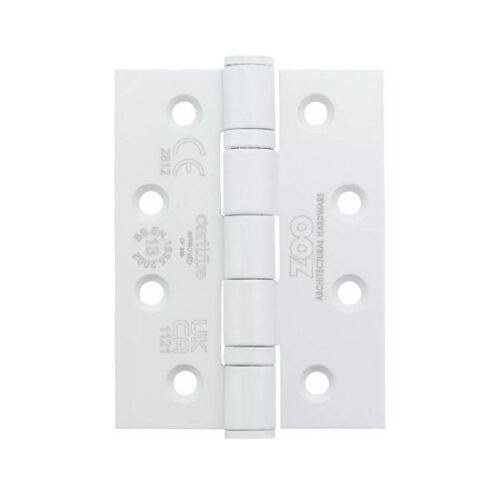Zoo Hardware ZHSS243 Grade 13 Ball Bearing Hinge Stainless Steel - Grade 201 - 102 x 76 x 3mm Powder coat White